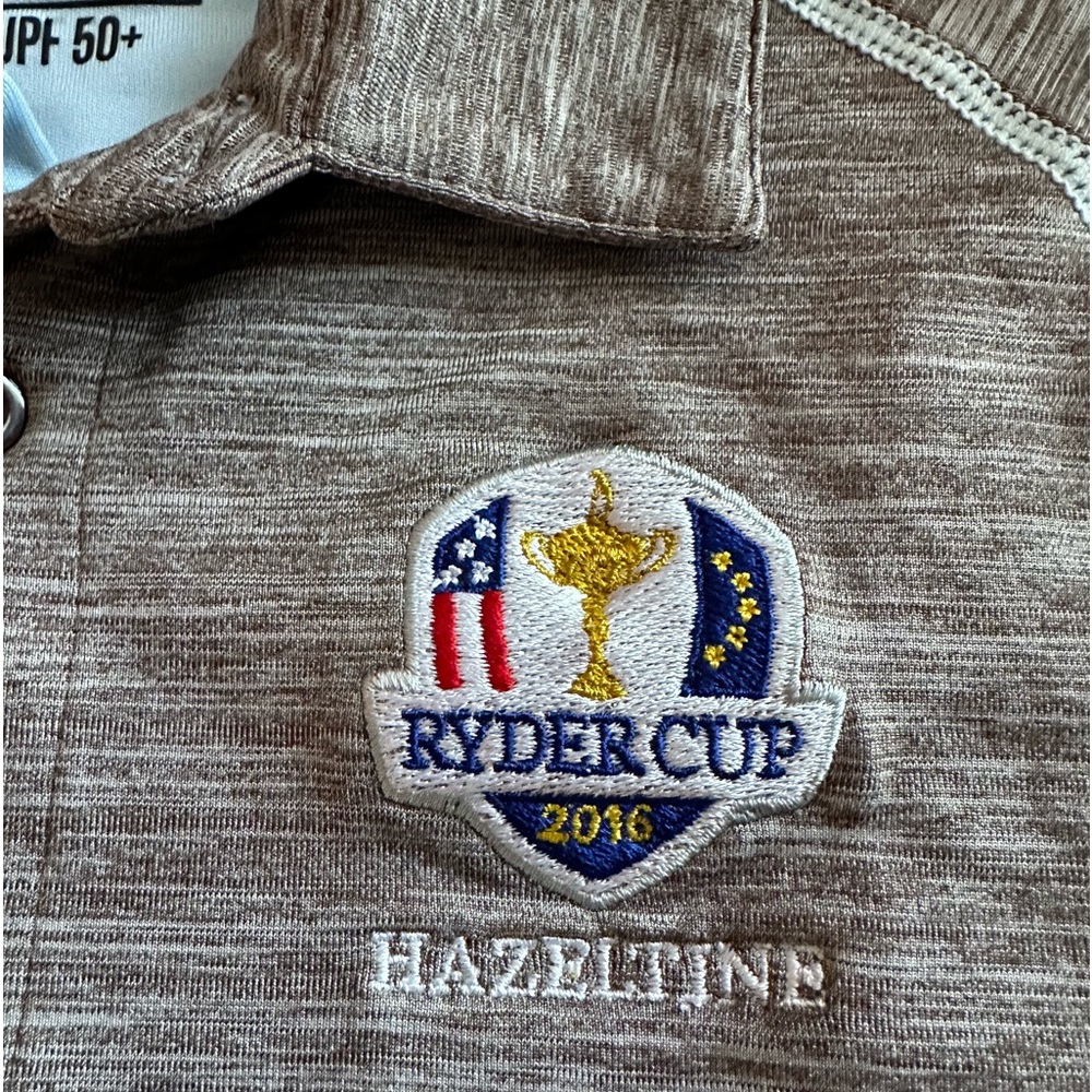 GARB Golf ⛳️ Boys Medium Gray ‘2016 RYDER CUP’ Performance Golf Shirt - Sz LARGE